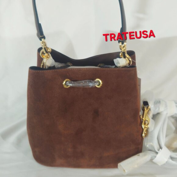 NWT Coach Rowan Bucket Bag Suede Vintage Brown CCC78 Authentic Packed - Picture 8 of 16